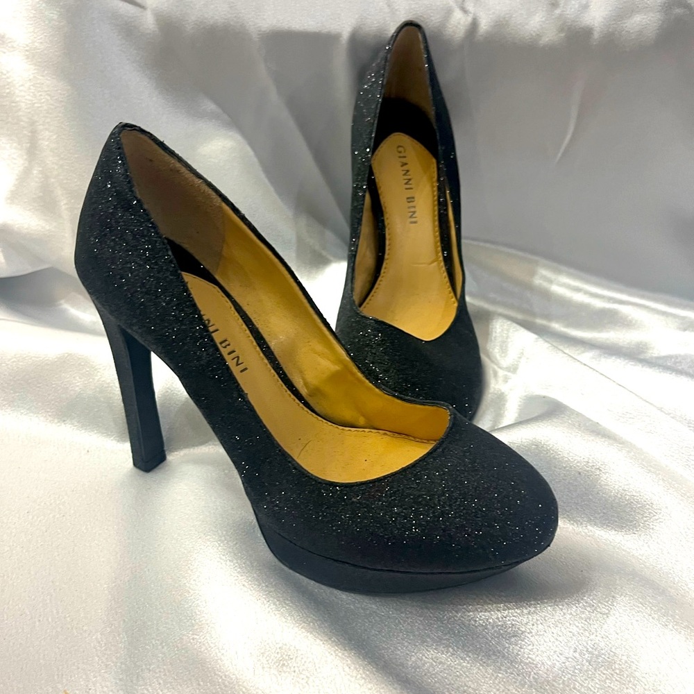 Gianni Bini Black Sparkle Heels Size 6M